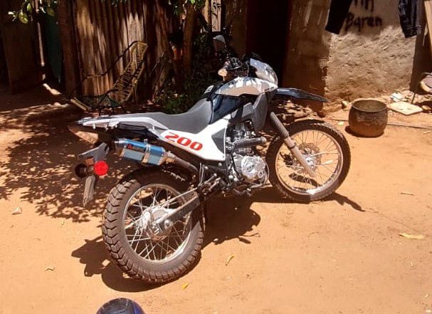 Motocicleta recuperada que fue robada a un policía.
