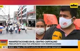 Continúan las manifestaciones en el microcentro de Asunción