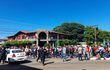 Una de las movilizaciones recientes realizadas por la FNC frente a la fiscalía de San Estanislao en reclamo a los contantes desalojos en San Pedro.