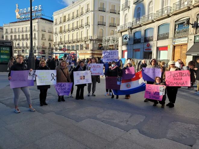 Una de las manifestaciones realizadas en España pidiendo justicia para Romina.