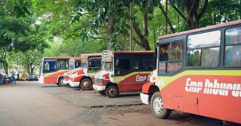 Varios buses de la empresa Mburucuyá fueron conducidos al corralón tras la suspensión de la empresa.