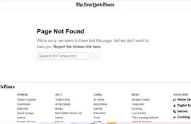 Este es el error que sigue apareciendo hasta estas horas en el portal de The New York Times.