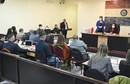 La jueza penal de garantías Lici Sánchez, durante la audiencia preliminar realizada ayer.