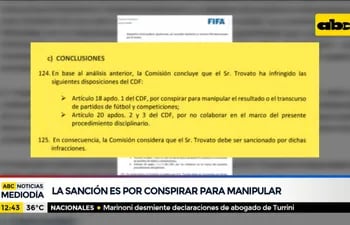FIFA dio a conocer fundamentos de sanción a Trovato