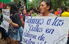 Marcha 25N contra la violencia hacia la mujer desde la plaza uruguaya hasta la plaza de la democracia, organizada por la Articulación Feminista.