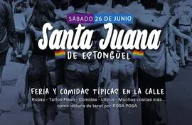 Afiche del evento "Santa Juana" dice que si, hoy para compartir y disfrutar de comidas típicas en La Serafina.