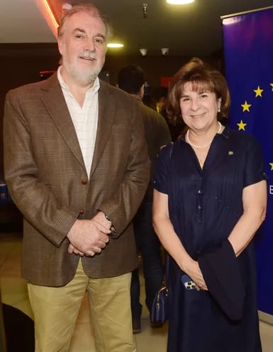 El embajador de la Unión Europea, Javier García de Viedma e Hilda Rieder.