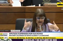 Diputada Celeste Amarilla, suspendida por sus dichos