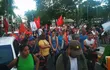 Protesta de varios sindicatos y grupos ciudadanos contra el proyecto de ley de la Superintendencia de Jubilaciones.
