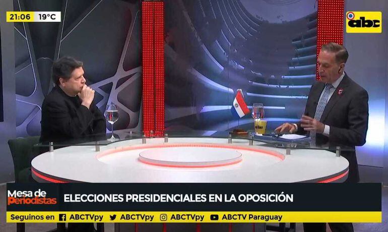Euclides Acevedo, precandidato a la Presidencia, este viernes en el programa Mesa de Periodistas.