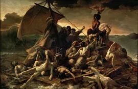 Théodore Géricault: "Le Radeau de la Méduse (Scène de Naufrage)", 1819. La fragata francesa Méduse encalló en julio de 1816. Cerca de ciento cincuenta personas quedaron a la deriva en una balsa. Solo sobrevivieron quince, que practicaron el canibalismo.