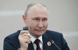 El presidente de Rusia, Vladimir Putin, durante una reunión en San Petersburgo. (Sputnik/AFP)