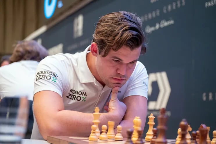 Magnus Carlsen, vencedor del Grenke Chess Classic 2024 (Foto Angelika Valkova).