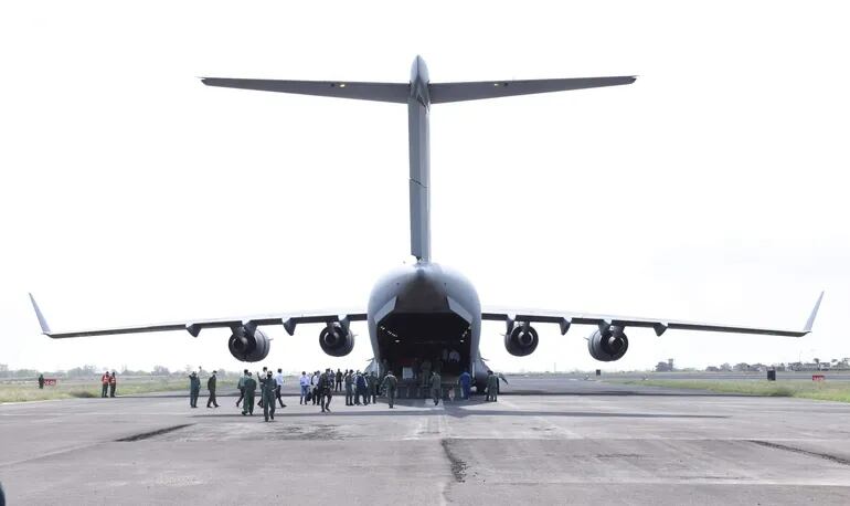 Uno de los aviones utilizados para los operativos de evacuación en Kabul.