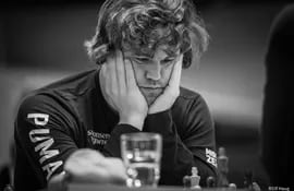 Magnus Carlsen en la Liga Noruega por Equipo( Foto, Rolf Haug).