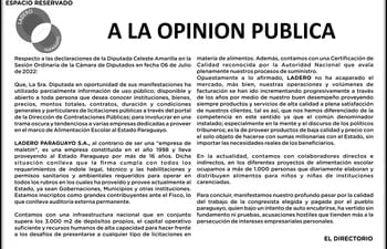 Comunicado a la opinión pública de Ladero Paraguayo S.A.