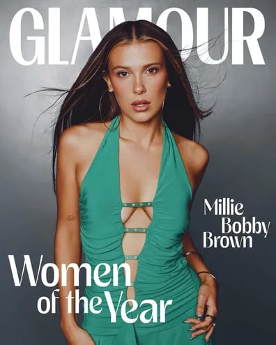 Millie Bobby Brown en la portada de Glamour.
