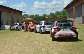 Los autos de la F2 y 4x4 en el primer día de actividades en el Rally del Guairá, que abre la temporada 2022 del Campeonato Nacional de Rally.