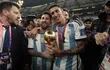 Después del festejo en Buenos Aires, Lionel Messi y Ángel di María fueron a Rosario