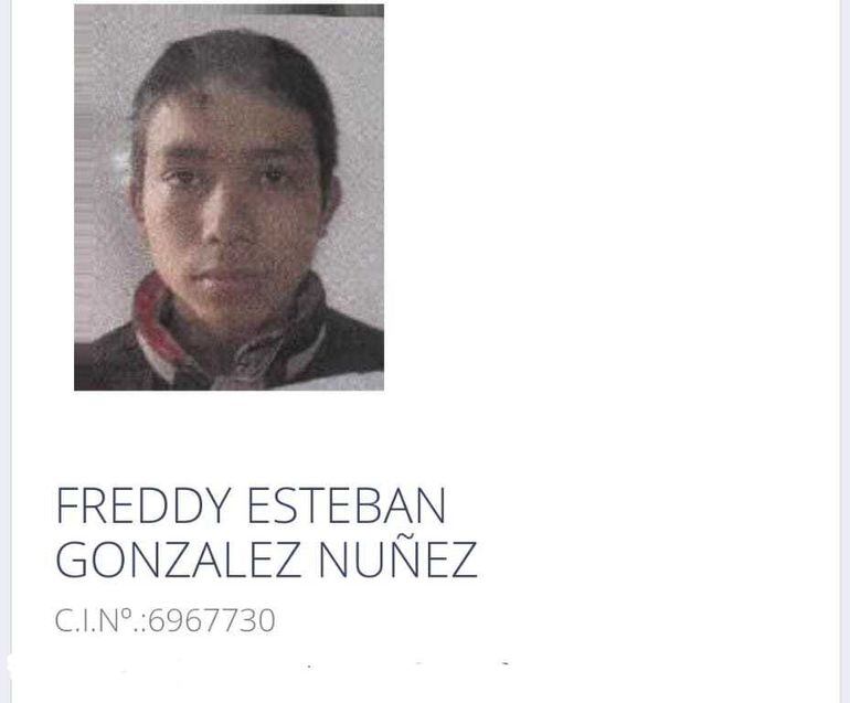 Freddy Esteban GonzÃ¡lez NÃºÃ±ez, de 24 aÃ±os.