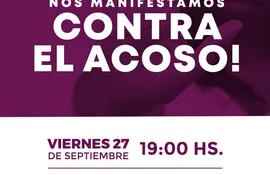 La manifestación contra el acoso es este viernes a las 19:00 en la explanada de la Catedral de Asunción.