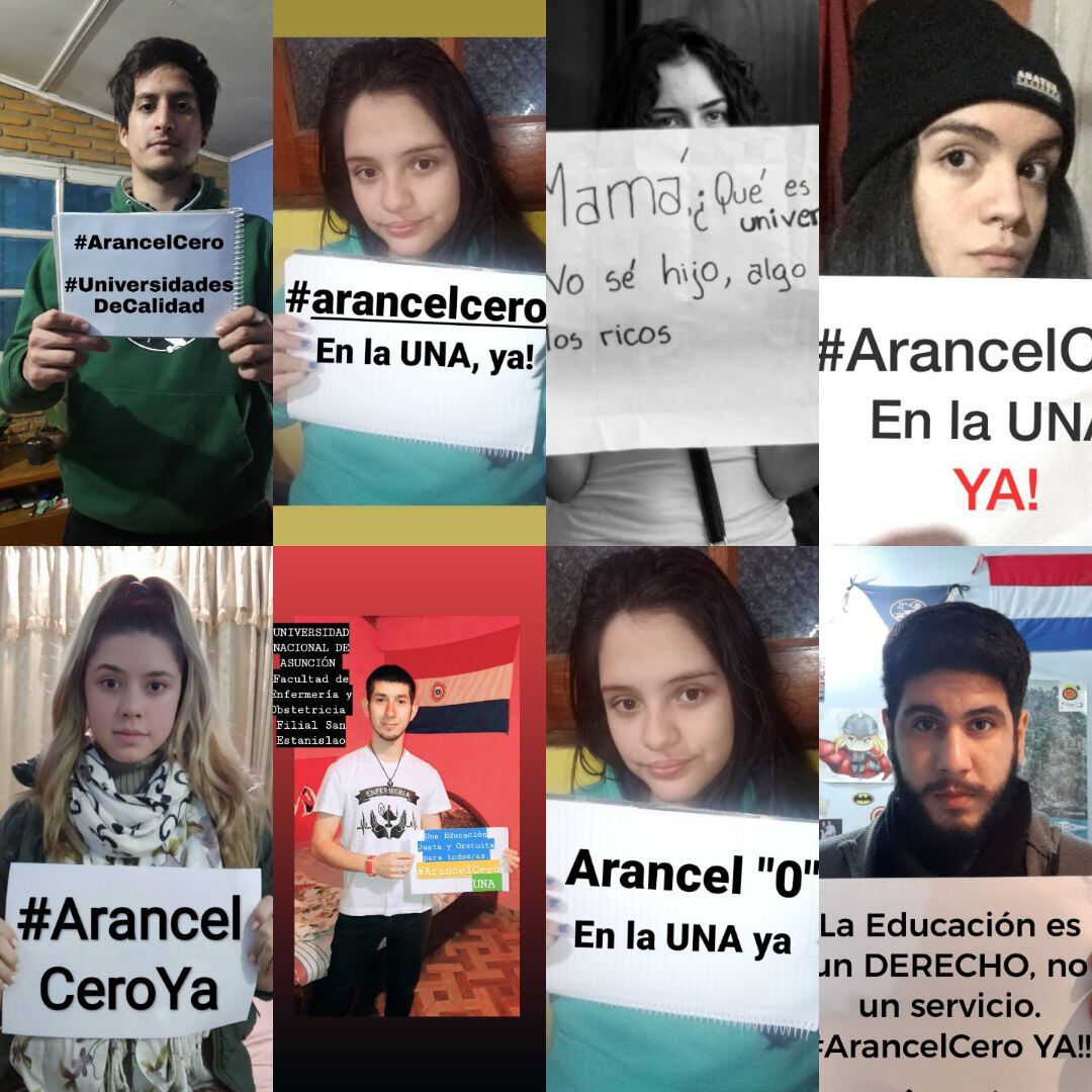 Campaña #ArancelCero para exigir educación gratuita en las universidades públicas.