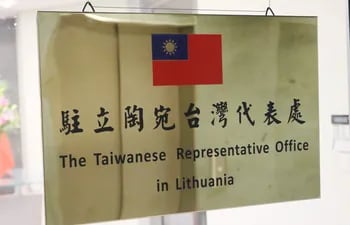 La oficina de representación de Taiwán en Lituania.