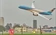 Maniobra del nuevo avión presidencial de Argentina.