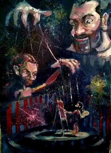 Emilio Cutillo, "El Artista Marioneta" (óleo, 70 x 50)