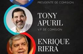 Abel González, Tony Apuril, Enrique Riera y Kencho Rodríguez, senadores proyectistas.