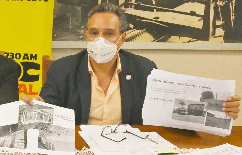 Hugo Javier González  (ANR, cartista) defendiendo las obras realizadas por la ONG CIAP.