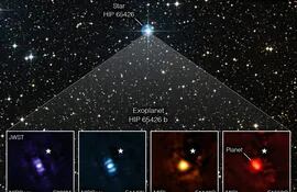 Imagen cedida por la NASA de las fotografías enviadas por el telescopio espacial James Webb a la Tierra.  (NASA/ESA/AFP)