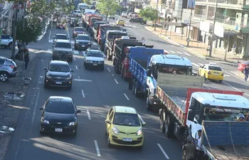 Camioneros llegaron hasta Asunción esta mañana.
