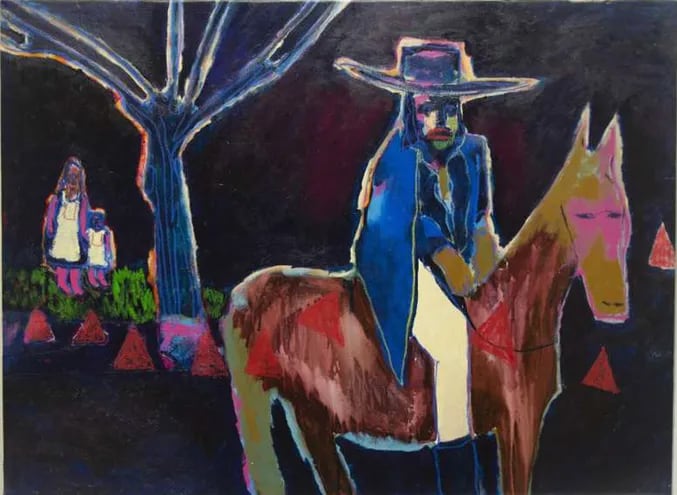 Una de las obras de Ross Keegan, trabajada con acrílicos sobre lienzo, que se podrá apreciar en la galería Agustín Barrios del CCPA.