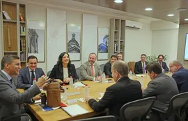 Reunión de la Mesa Energética Nacional entre varias autoridades del Ejecutivo, entre ellas el presidente Santiago Peña.