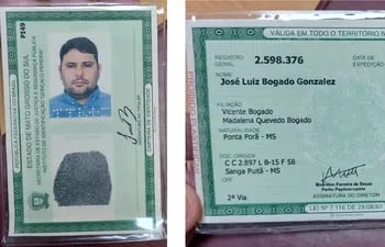 Cédula brasilera falsa presentada por José Luis Bogado Quevedo, quien sería uno  de los objetivos del atentado ocurrido en San Bernardino.