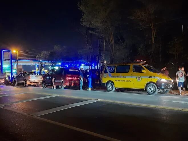 El accidente de tránsito ocurrió sobre la  ruta Departamental 027 (a 30 metros de la estación de servicio Corona), compañía Aveiro distrito de la ciudad de Itá.