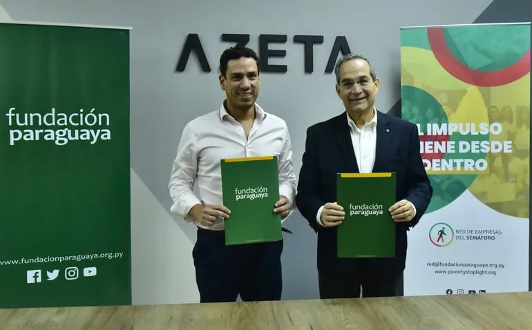 Jorge Talavera, CEO del Holding del grupo AZETA, y Martín Burt, director ejecutivo de la Fundación Paraguaya.