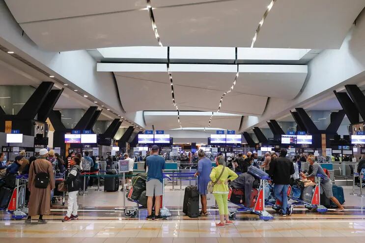 Aeropuerto internacional de Johannesburgo. Cientos de vuelos han sido cancelados.