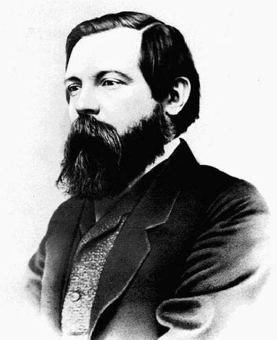 Engels en 1868 (Fotografía de George Lester).