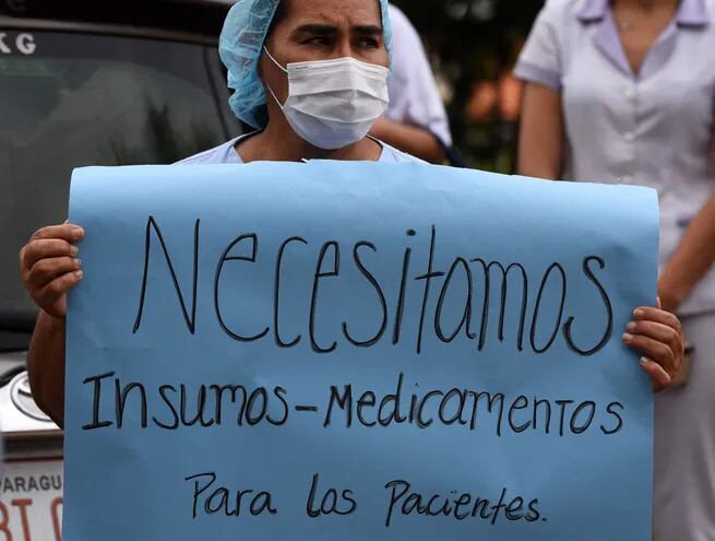 Manifestación de enfermeros en San Lorenzo (Imagen referencial).