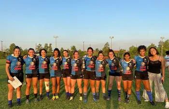El excelente equipo femenino del Santa Clara Rugby & Hockey Club, flamante campeón del torneo de rugby seven que fue organizado por el San José Rugby Club.