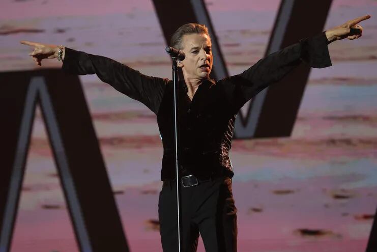 El cantante británico del grupo Depeche Mode, Dave Gahan, durante su actuación en el Festival Primavera Sound que se celebra estos días en Arganda del Rey, Madrid.