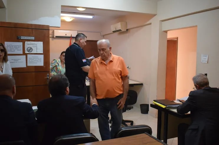 Ramón González Daher, condenado a 15 años de cárcel por usura y otros hechos, en la sala de juicios orales del Juzgado de Fernando de la Mora.