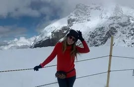 Paola Maltese disfrutando del frío en Suiza.