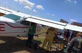 El paracaidista heridos  fue trasladado a Asunción