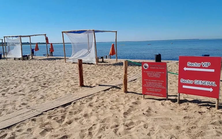 La playa Pirayú fue sectorizada. En área “Vip”  imponen pagos para entrar con bebidas y accesorios.