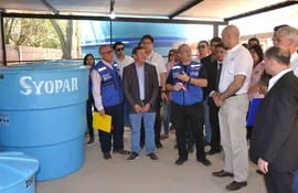 Mazzoleni, en la inauguración de la planta de tratamiento de agua en Villa Choferes