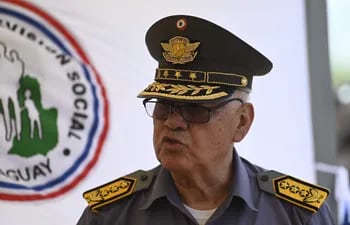 Inspector general Adolfo Ortega, jefe de Relaciones Públicas de la Patrulla Caminera.