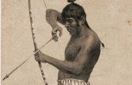 Cacique Payaguá, grabado a partir de un daguerrotipo (Ca. 1862), publicado en La República del Paraguay del coronel Du Graty